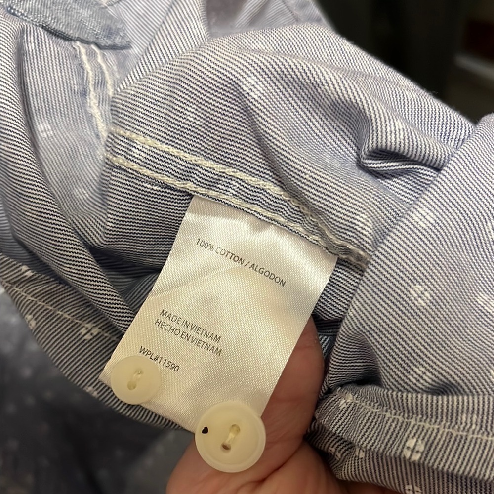 Weatherproof Light Blue Patterned Button-Down Shirt - Picture 4 of 10